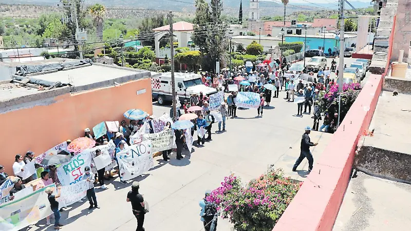 Ejidatarios protestan contra la presa Milpillas en Jiménez del Teul, Zacatecas